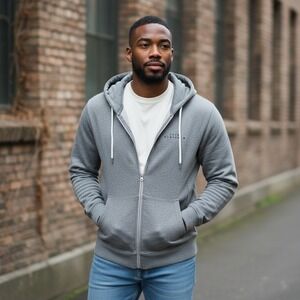 Vintage Coogi Australia Sport Full Zip Hoodie Grey Logo Sportswear Activewear 2X